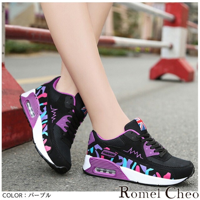 お支払い確認後日以内発送 Romelcheo カラフルスニーカー レディース 厚底スニーカー 個性的 レースアップシューズ スポーツシューズ ランニングシューズ ウォーキングシューズ カジュアルシューズ カジュアルスニーカー 靴 韓国ファッション ストリート 原宿系