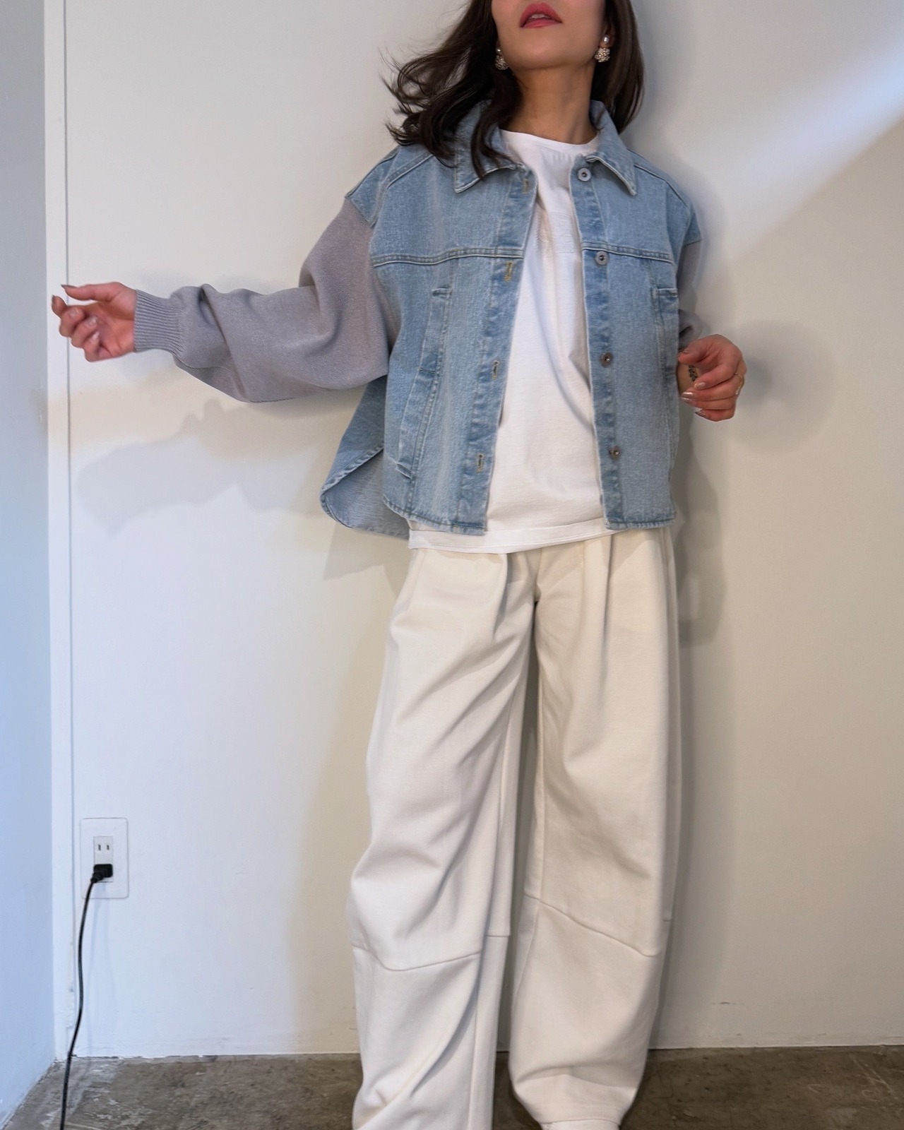 ルギバ lugiva tokyo  袖ニットデニムジャケット　　