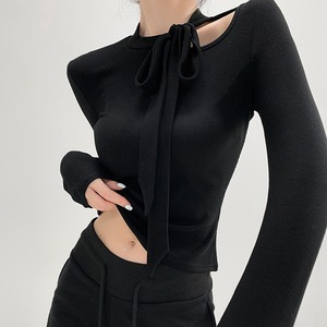 bowtie slim knit top la1157