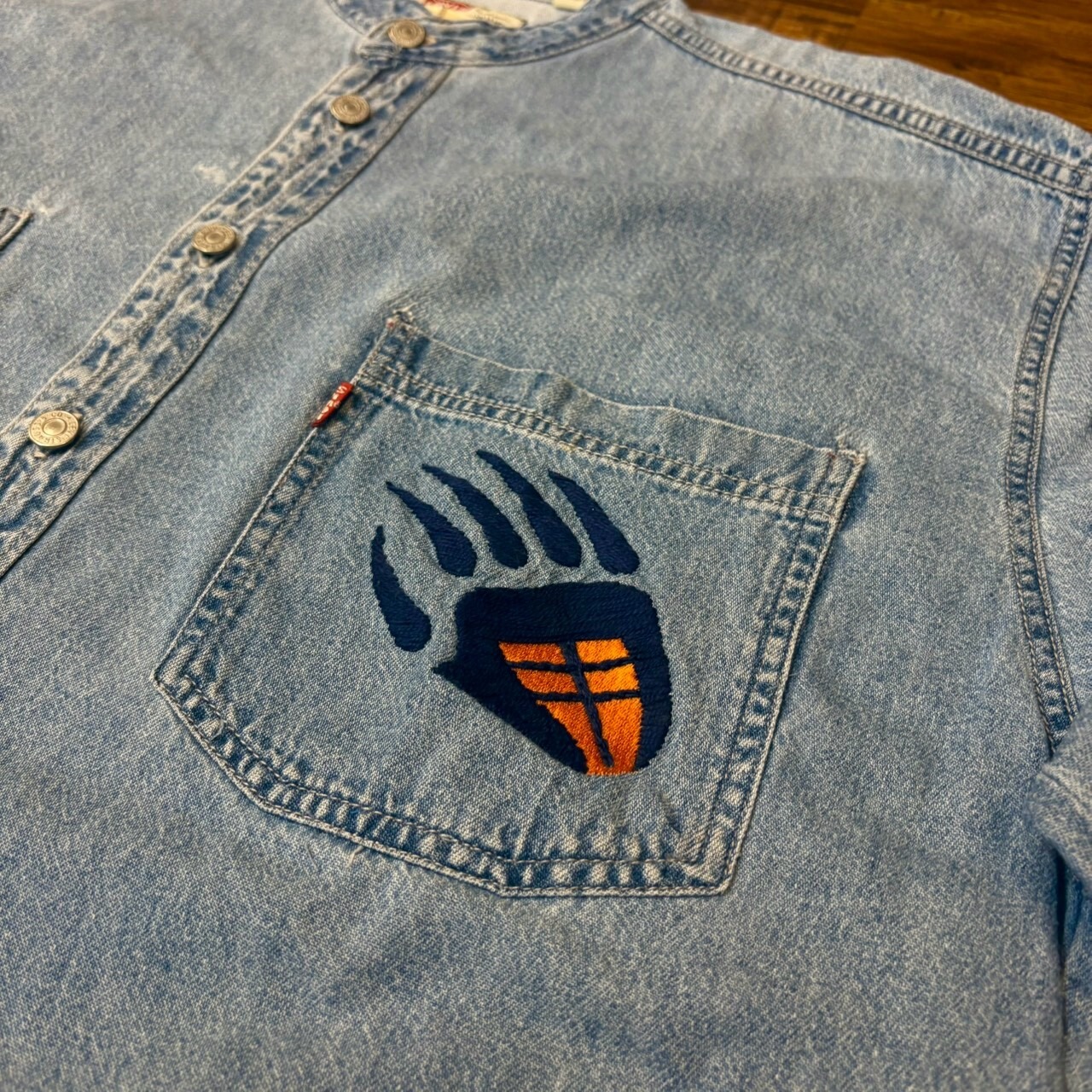 ナスングワム【Nasngwam】Indian motif Denim Shirt　Lサイズ - 2