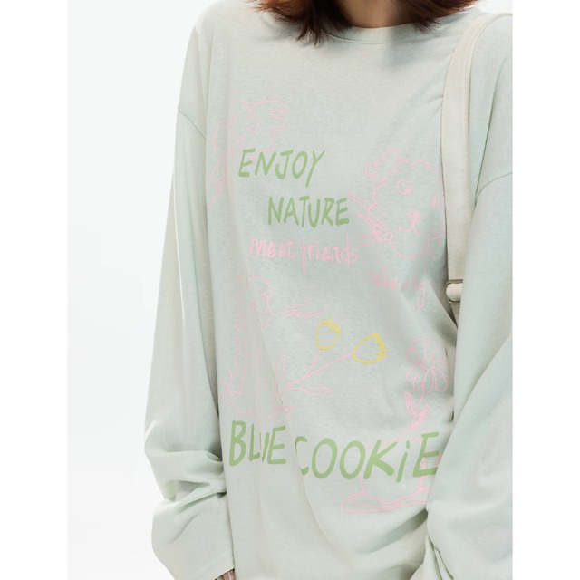 hand-drawn graphic long tee　ハンドドローインググラフィックロングティー　J2103