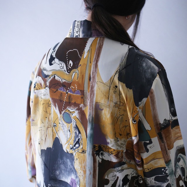 mysterious art pattern loose silhouette shirt