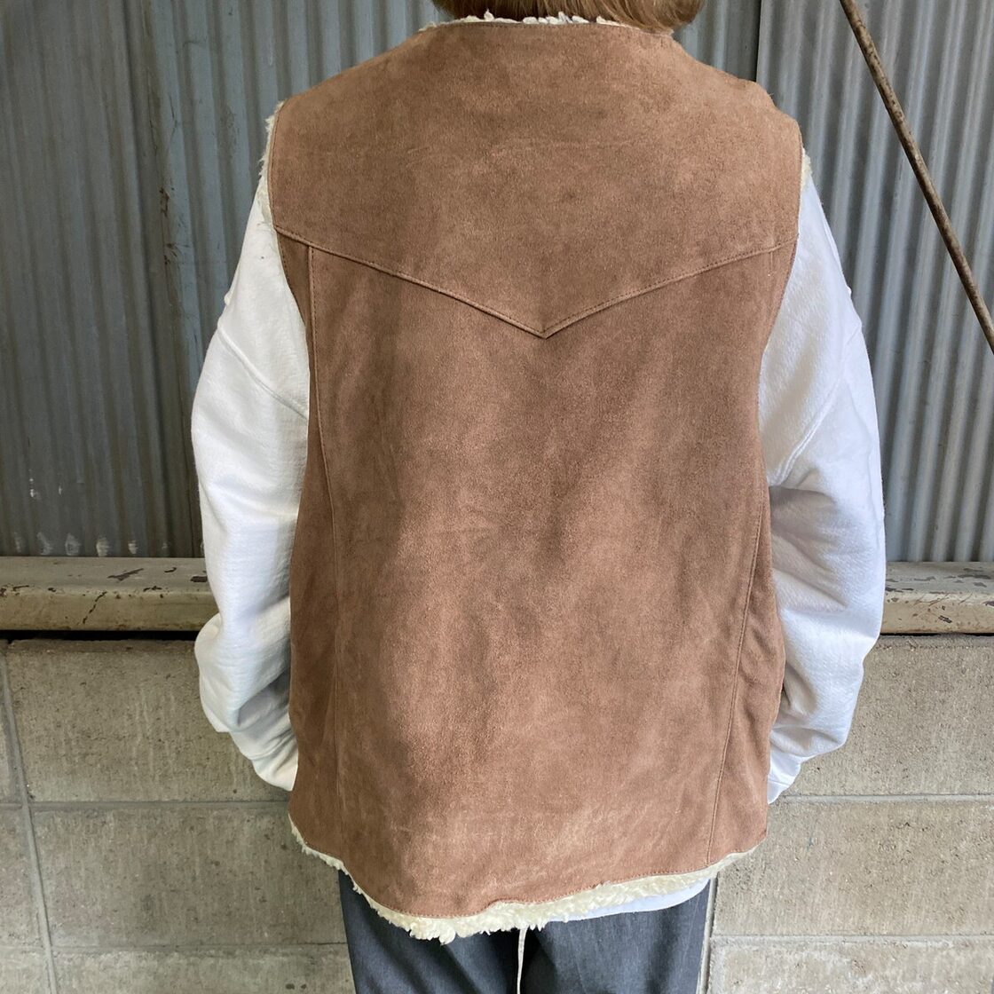 韓国製 80〜90年代 Schott ショット スエードレザー ボアベスト メンズ 
