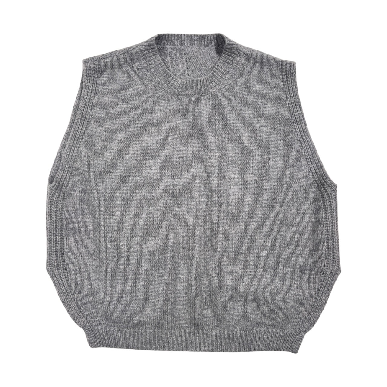 カシミヤ100% blancvert ブランベール ノースリーブ ニット セーター 40 /グレー系 レディース 背中開き