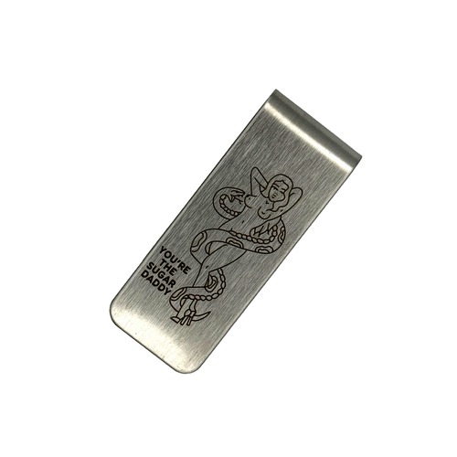 USA  ステンレス マネークリップ ミニマリスト ビンテージ レトロ 札入れ 財布 ウォレット : MOCP-013