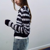 Nuance Border Knit Cardigan F0572