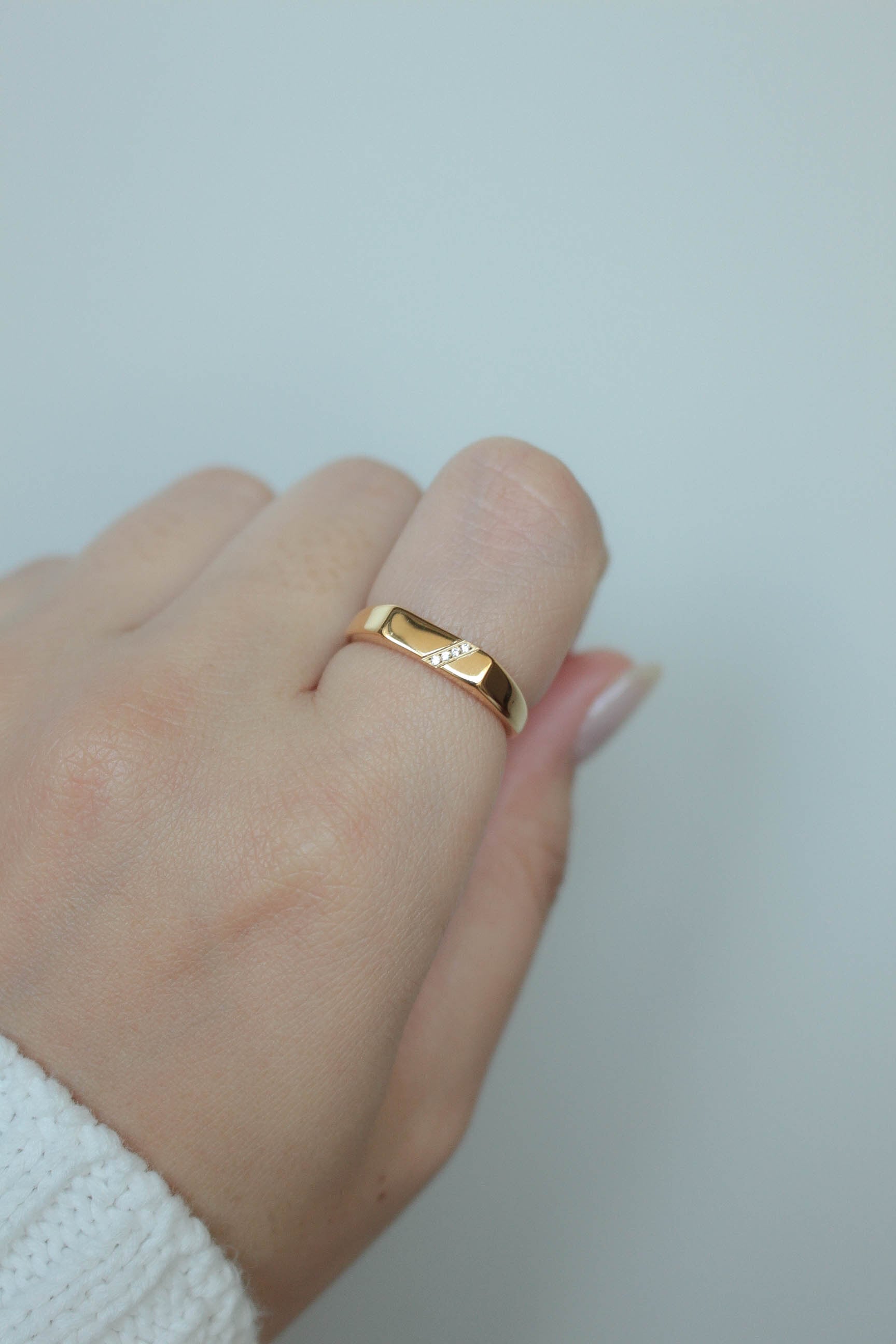 Square Diagonale Bijou Ring