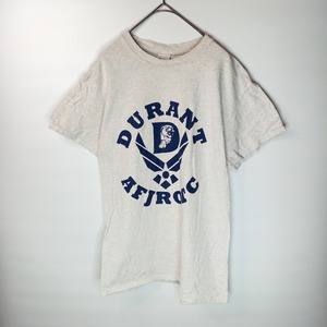 ギルダン　クルーネック　プリントTシャツ　半袖　ヘビーコットン　ライトグレー　S