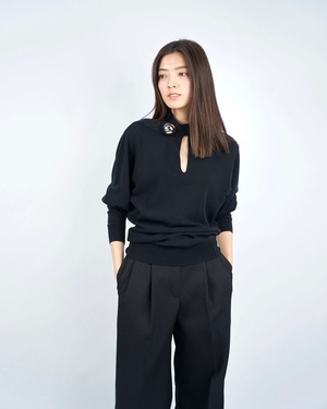 【HARUNOBUMURATA】IRENA – SMOOTH KNIT BUTTON TOP