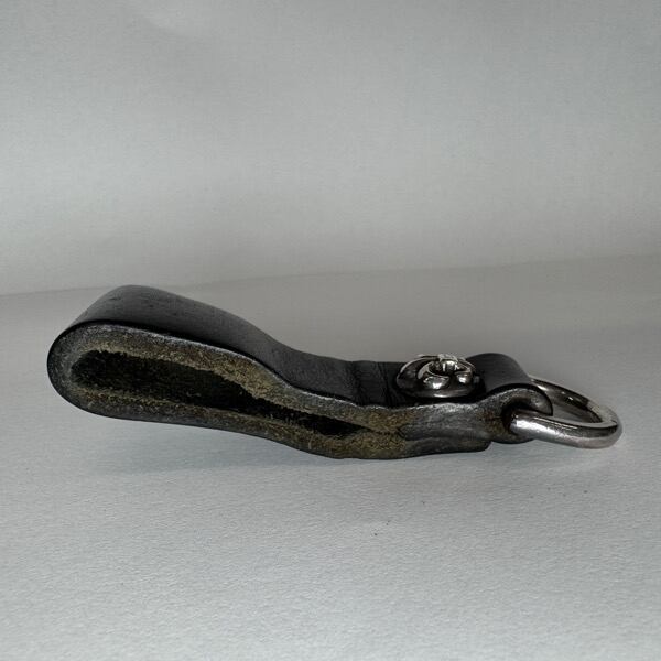 クロムハーツ Dキーリング　フレアボタン クロムハーツDキーリングBSフレアボタンブラックレザー|クロム