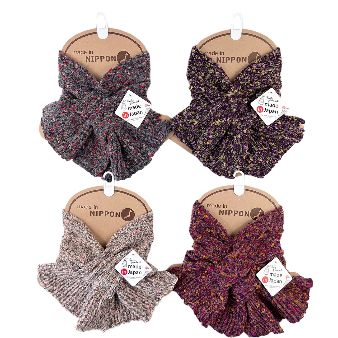 「2022秋冬新作」差込ネップミックス柄 ネックウォーマー 日本製 クロス差込 うちエコ  プチマフラー