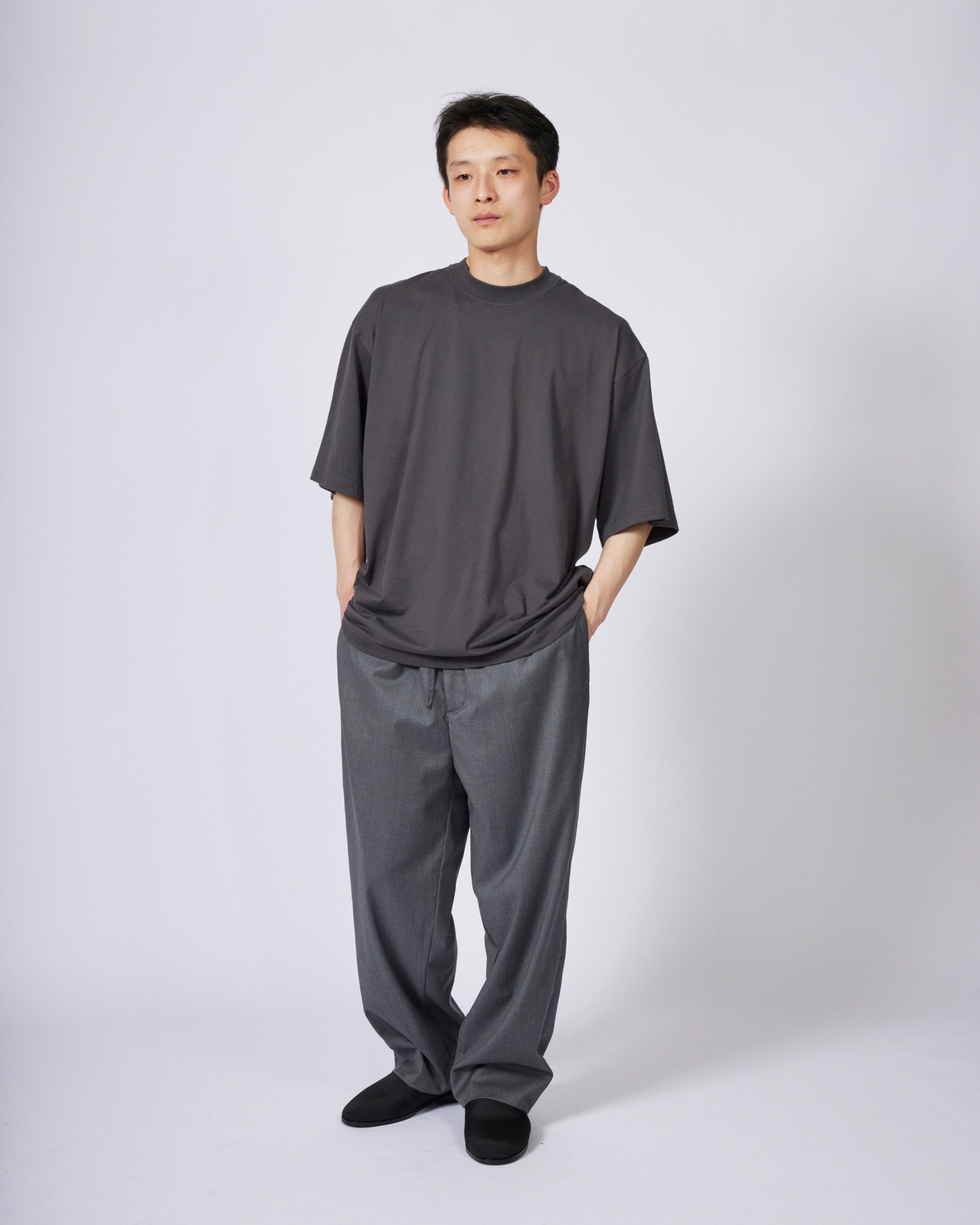 everyone easy slacks fabric by Loro Piana (GRAY) | everyone