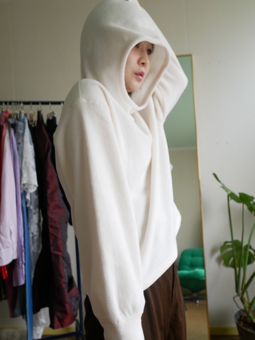Fleece High-Neck Hooded Pullover