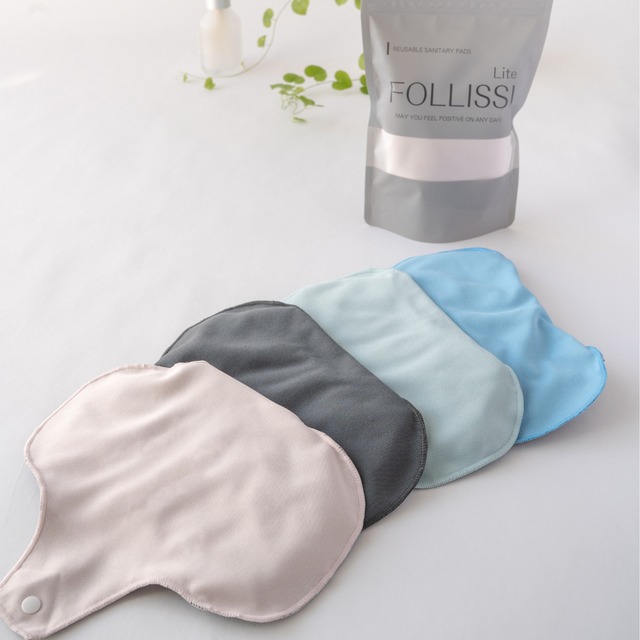 【はじめてset】FOLLISSI Lite(吸水量70ml)グレー&グリーン｜普通～多い日用