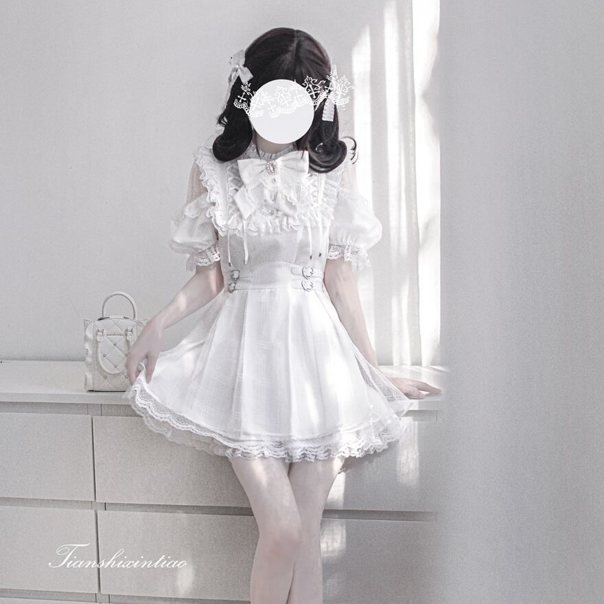 量産型 ロリィタ ワンピース フリル レース ふんわり 控えめ 胡桃木 原宿ファッション