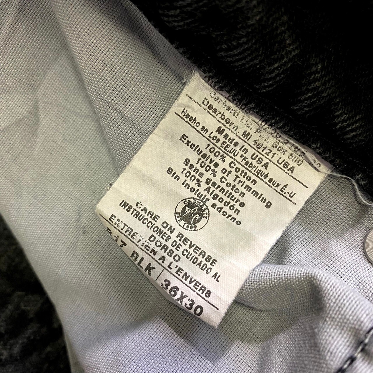USA製 90年代 Carhartt カーハート ブラックデニムパンツ テーパード 