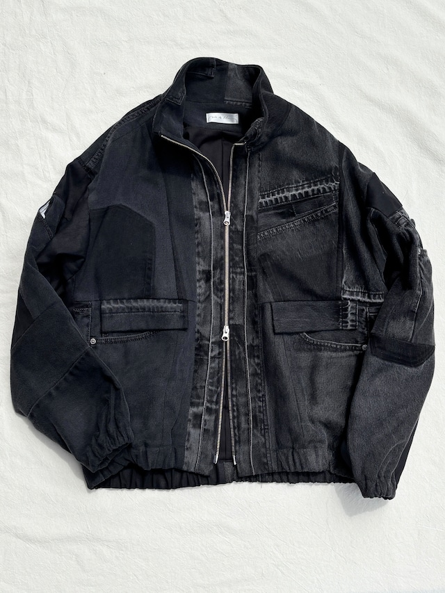 made by filum / rebuild denim blouson "hooked" (BLACK)