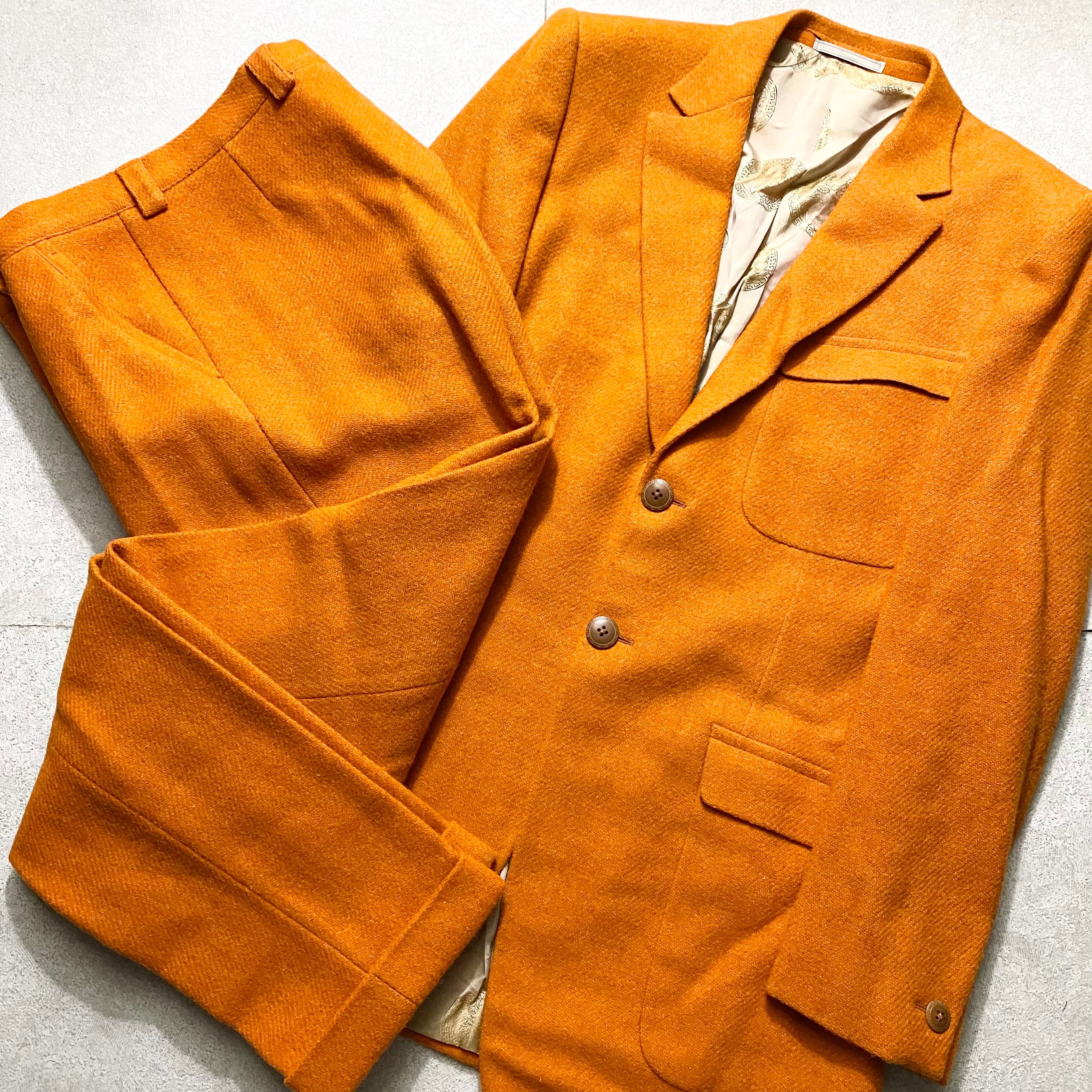 vintage GIANNI VERSACE orange wool suits set-up | NOIR ONLINE