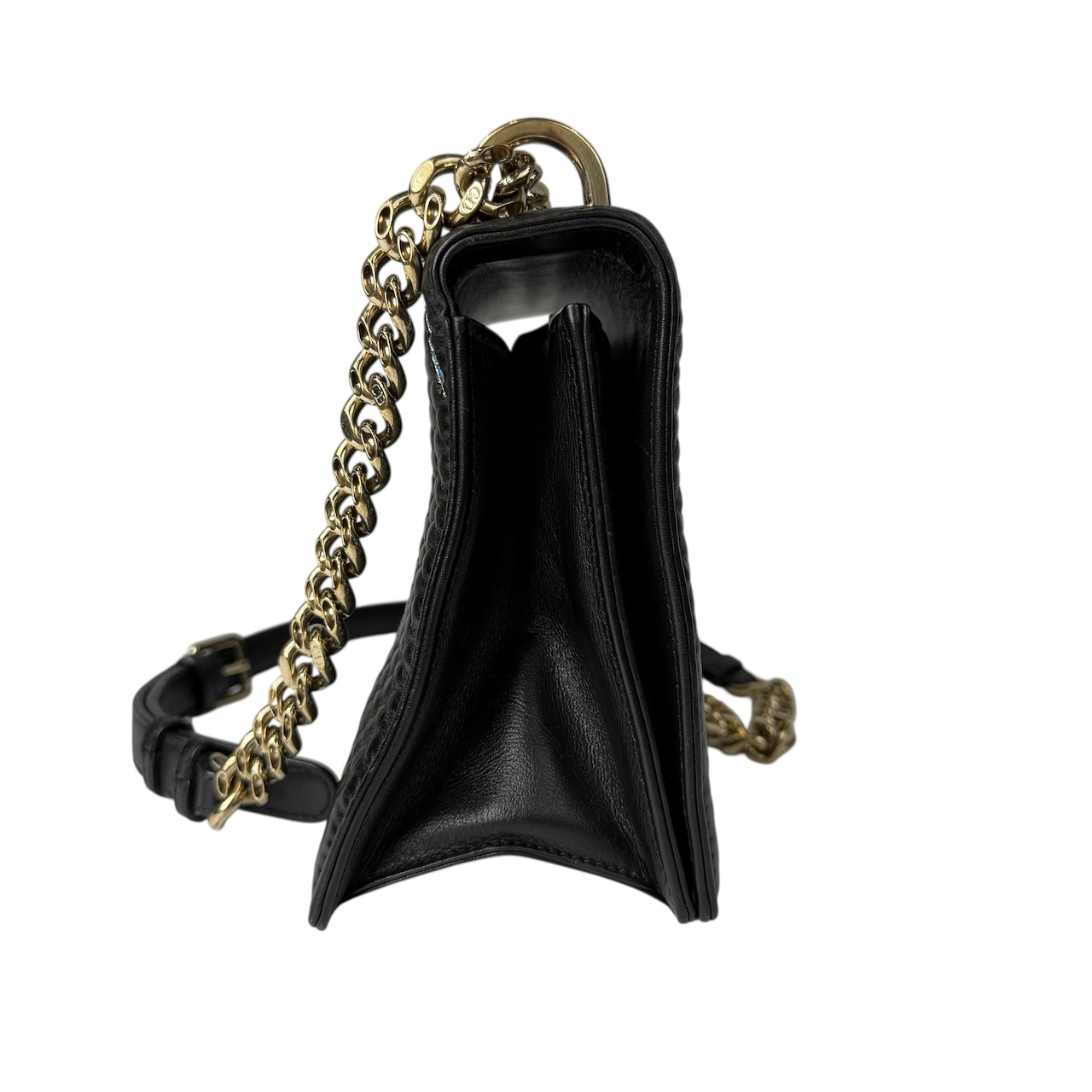 【Christian Dior】クリスチャン・ディオール  ディオラマ レザー チェーンショルダーバッグ ブラック
