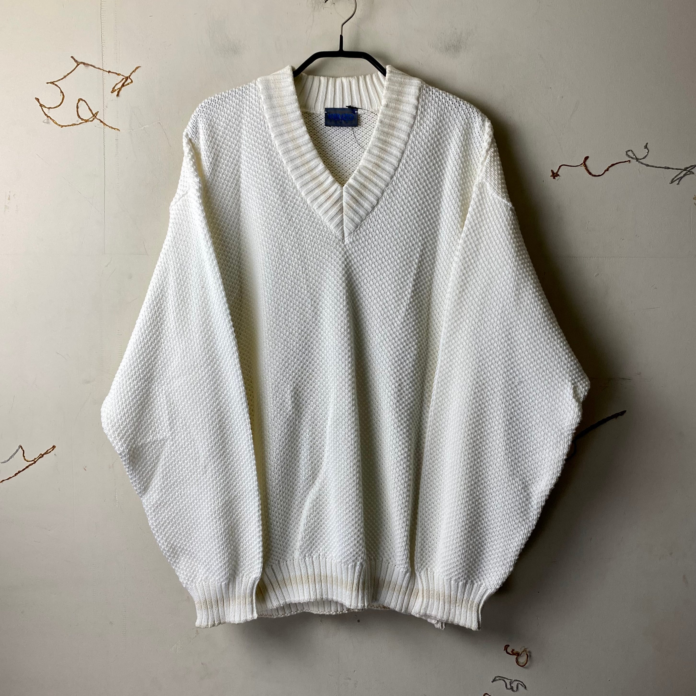 vintage KENZO HOMME V-neck low gauge sweater made in Germany 