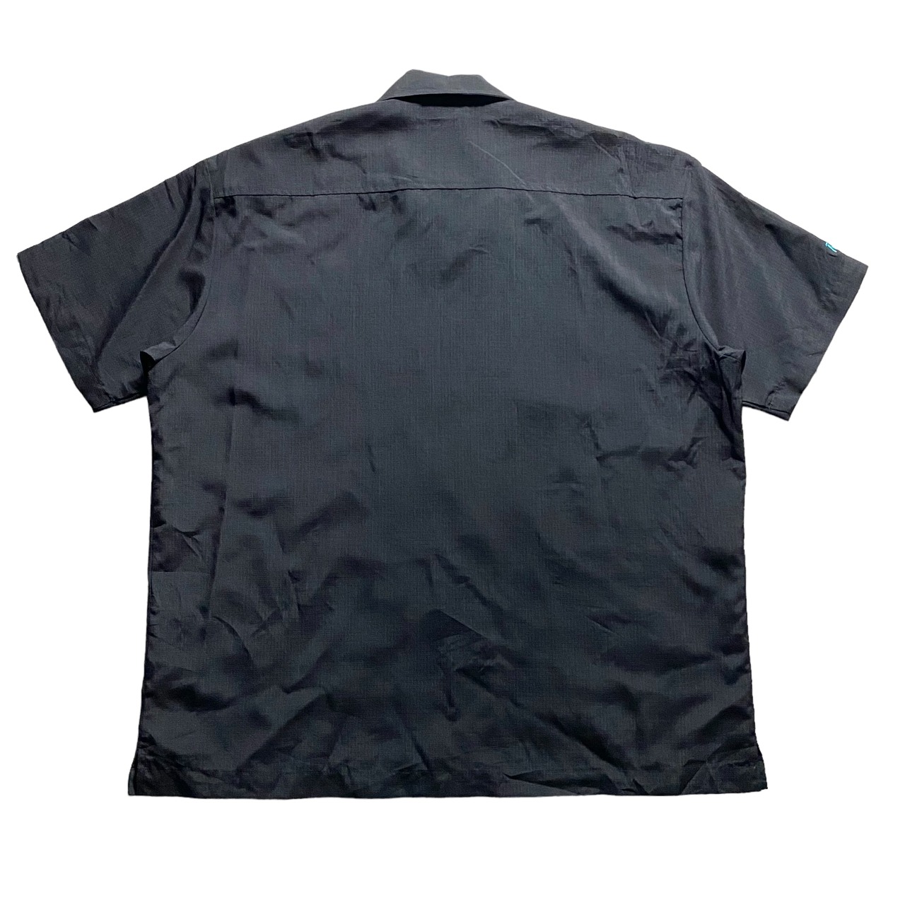 old bird embroidery panel switching open collar shirt