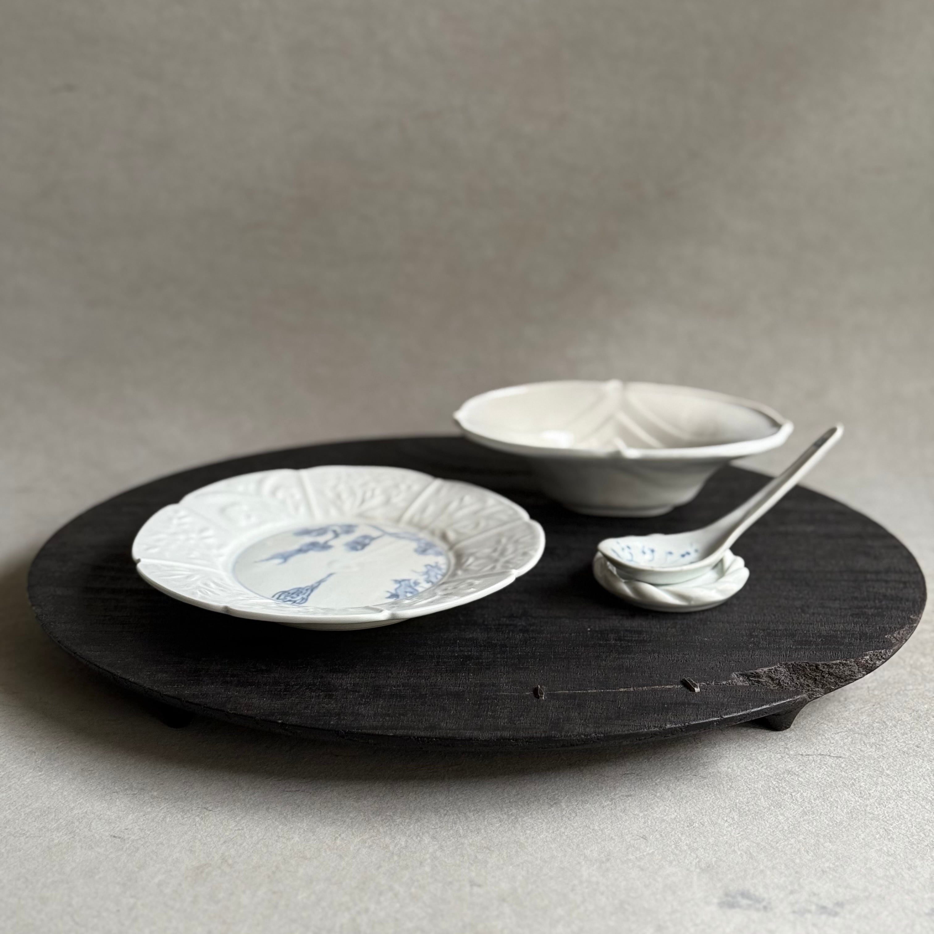 豊増一雄 染付松雲紋五寸皿 | gallery 一白