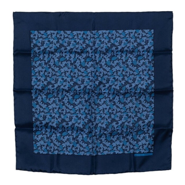 エルメス カレ45 プチカレ ガヴロッシュ Grape Vines グレープバイン ハンカチ スカーフ ネイビー ブルー シルク レディース HERMES 【中古】