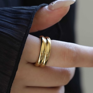 316L double thick line ring #r53 *