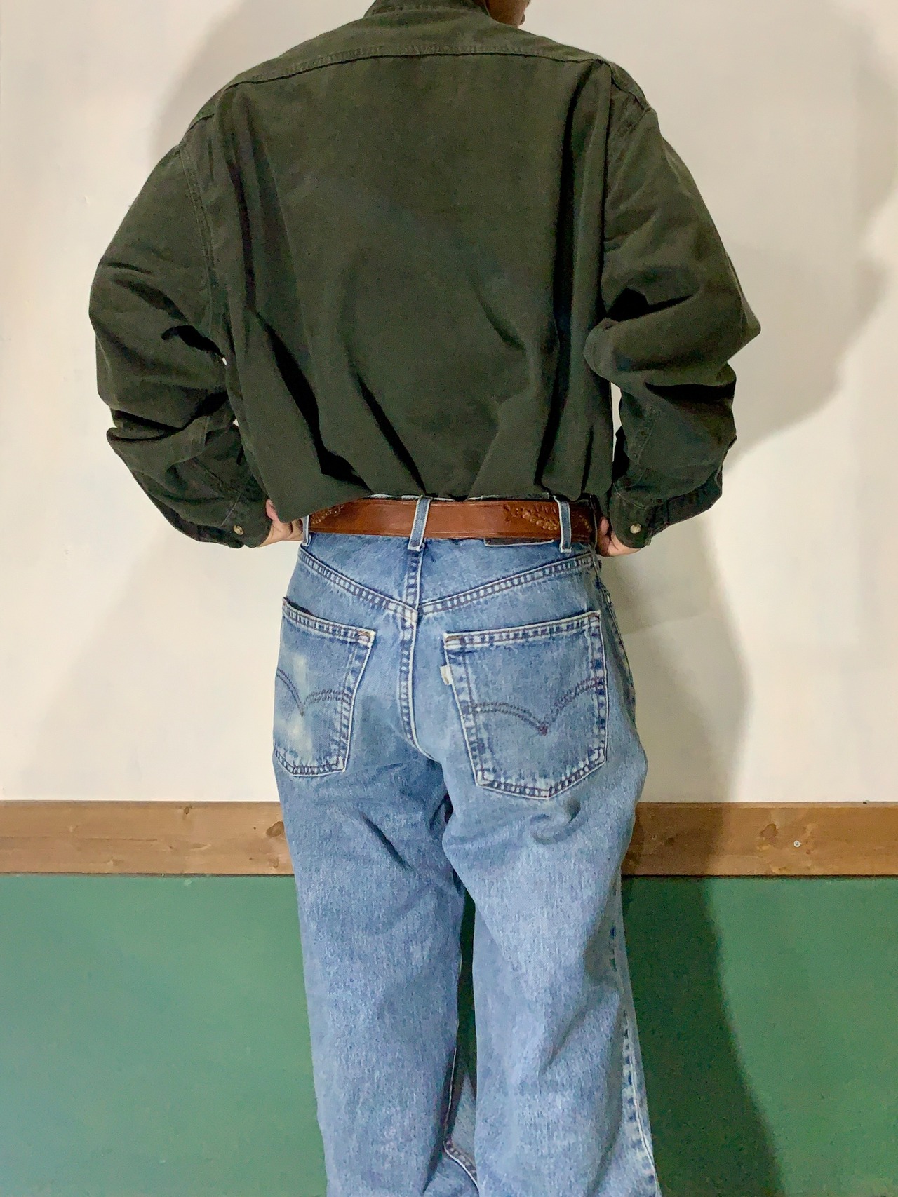 90's carharrt Work Cotton Shirt Made in USA【XL】