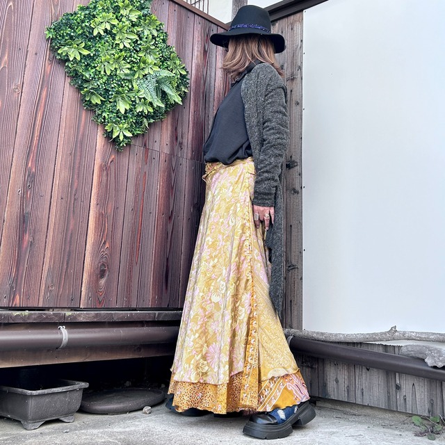 シルク巻きスカート0811