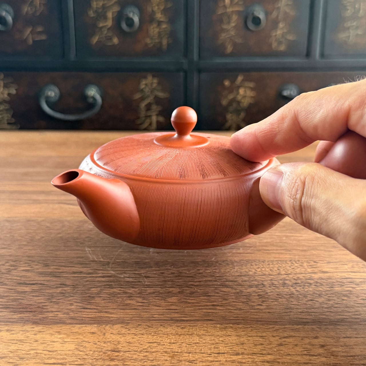 常滑焼　常石窯　中村勝明作　絵唐津写　草文　深向付　五客　共箱　V　R4998B 朱泥櫛目 極平急須 200ml｜上村夏江 石龍窯（常滑焼） | にっこう生活