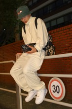 heart velour wide pants -ivory-