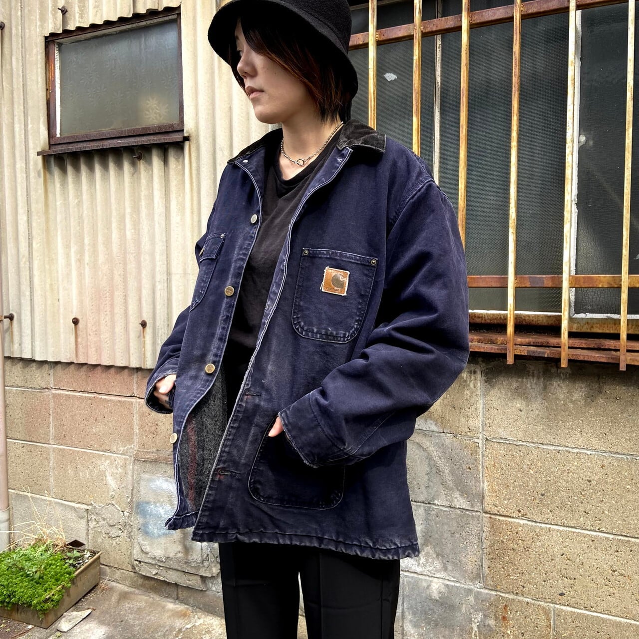 カーハート ミシガンチョアコート ワークジャケット メンズXL相当 古着 Carhartt ダック地 カバーオール ブランケットライナー ミッドナイト  ダークブルー 紺色【ワークジャケット】 | cave 古着屋【公式】古着通販サイト