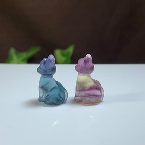 25.ペアセット・可愛いフローライトねこちゃん