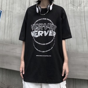 【韓国通販 dgo】2colors オーバーサイズ 英レタープリントTシャツ ホワイト/ブラック(M2261)