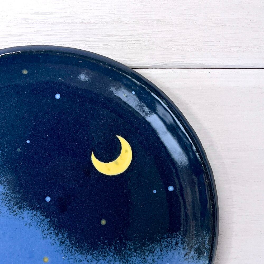 夜空型皿（中）╴三日月 | どいなつこ ONLINE SHOP
