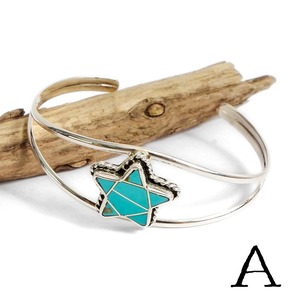 【INDIAN JEWELRY インディアンジュエリー】Navajo Turquoise star bangle James Maygoats ナバホ ターコイズスターバングル ジェームス・メイゴート作