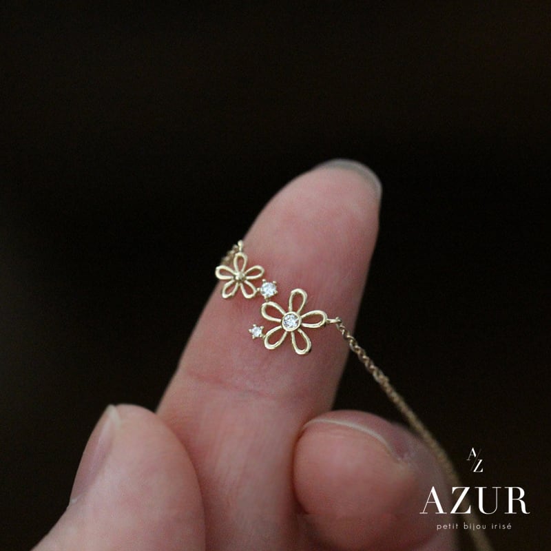 M274 レジン　ネックレス　蝶とフラワーガーデン M274 レジン ネックレス 蝶とフラワーガーデン