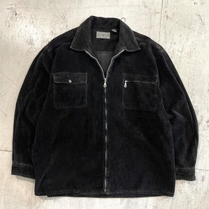 1990's black corduroy zipup jacket #G650