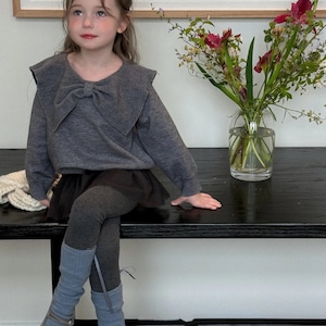 秋チュール切り替えレギンス