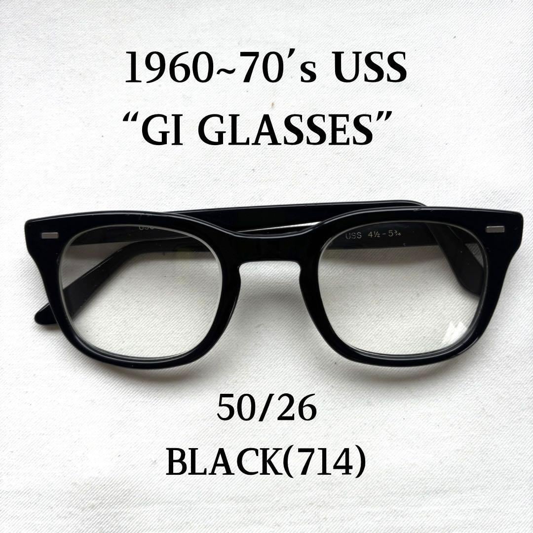 USS 50/26 GIグラス ビンテージ メガネ サングラス 眼鏡 黒 714 USS 50/26 GIグラス ビンテージ メガネ サングラス 眼鏡 黒 714 | UC