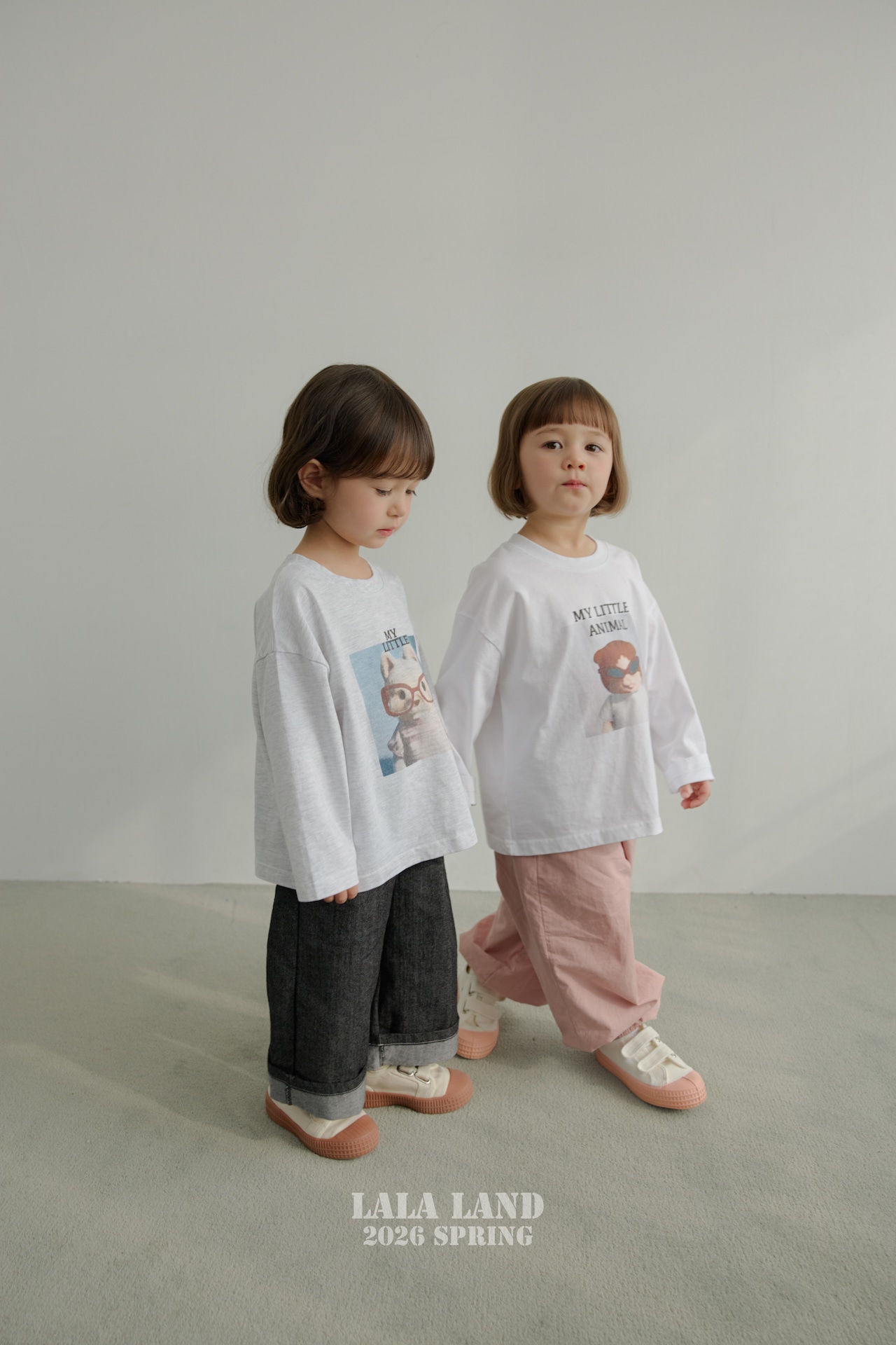 LALALAND 26/SS (Kids)Loll-up Stitch denim