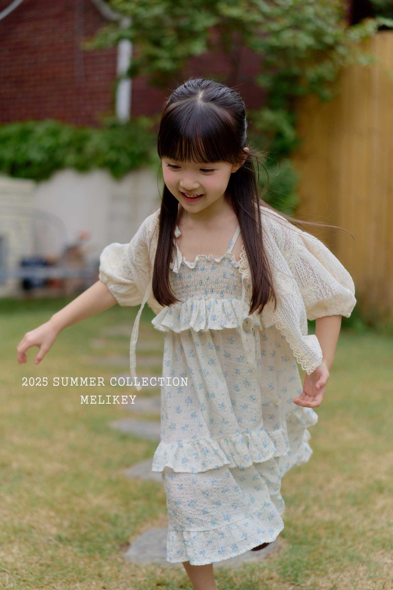 [MELIKEY] Strawberry Flower Cancan Dress / [미라이키] 딸기꽃캉캉원피스