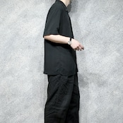 custom gradation stitch open collar silk shirt