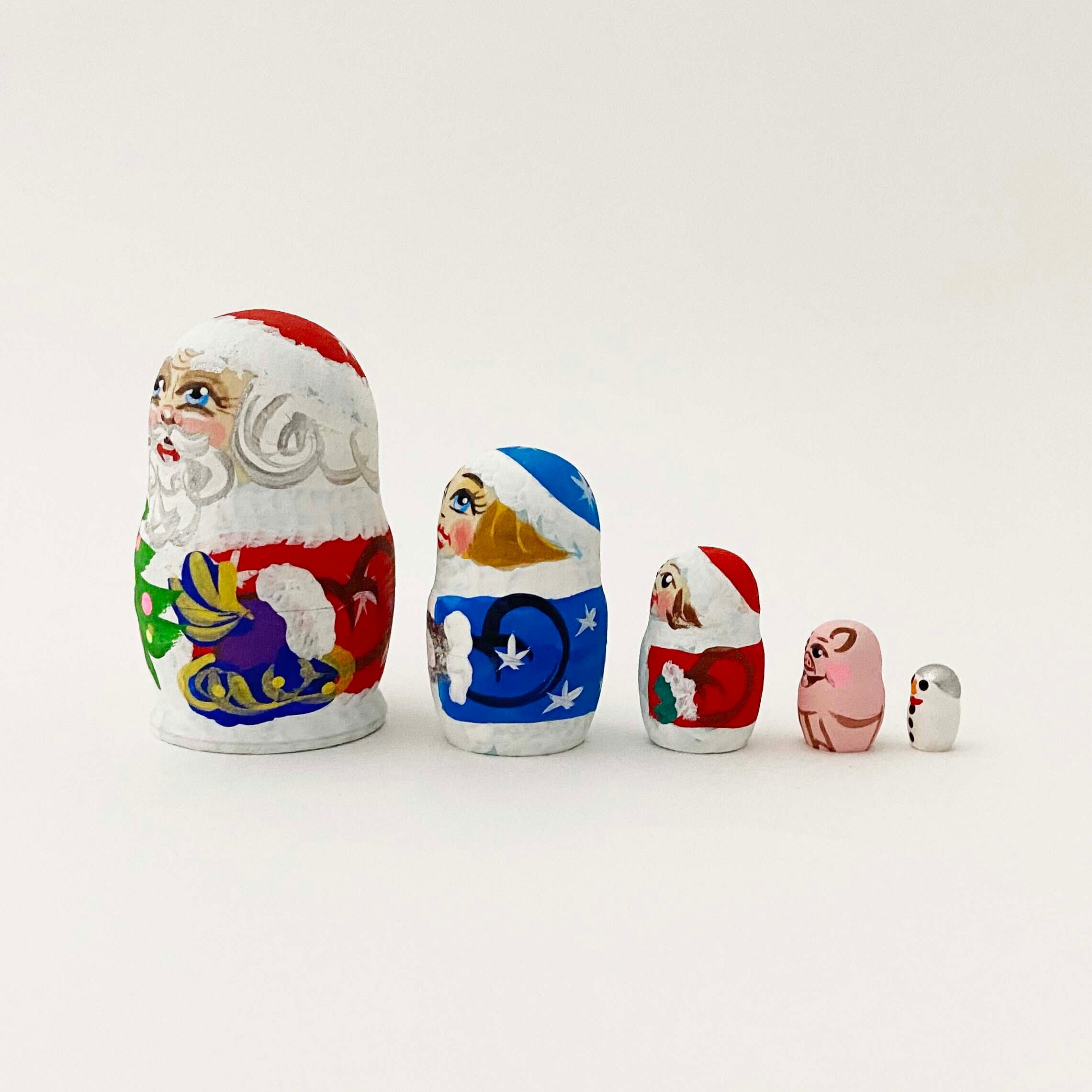 サンタ ミクロマトリョーシカ(5個組)