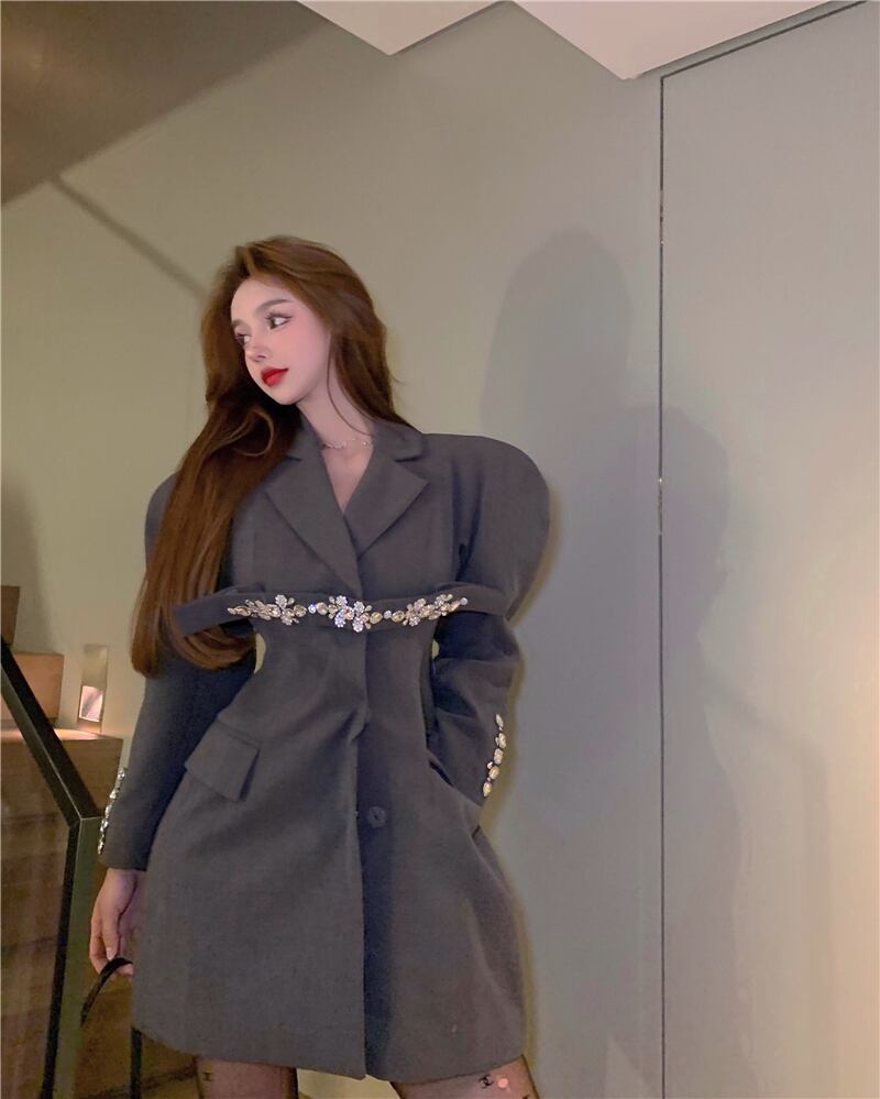 スタンダードスリーブブレザー レトロ ガールズファッション28800407115