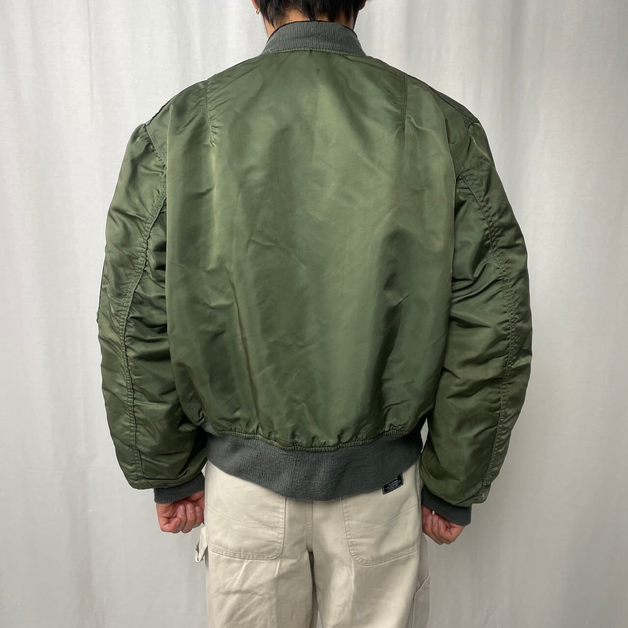 90年代 USA製 ALPHA アルファ MA-1タイプ フライトジャケット メンズL 
