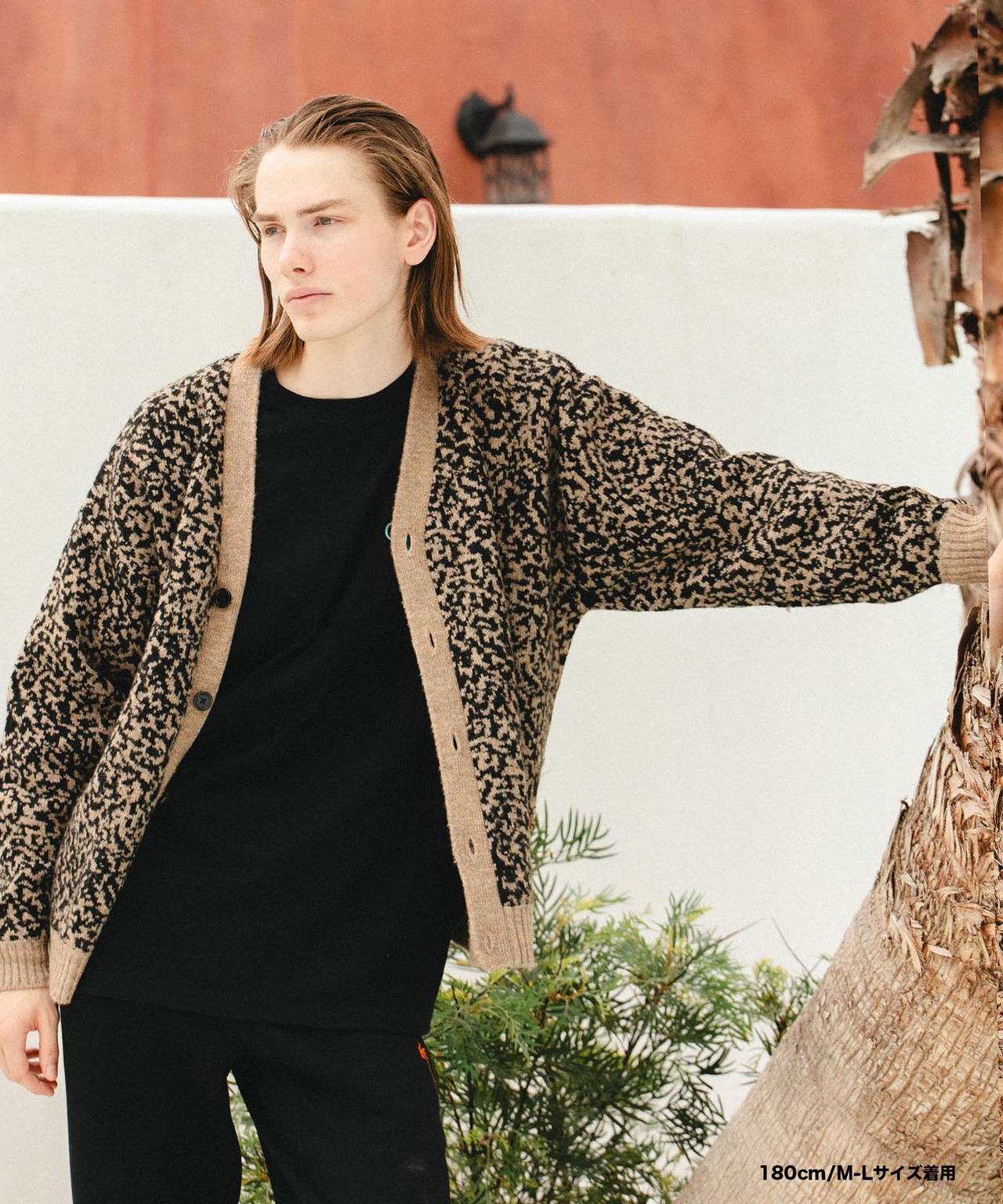 【#Re:room】LEOPARD JACQUARD BIG CARDIGAN［REK133］