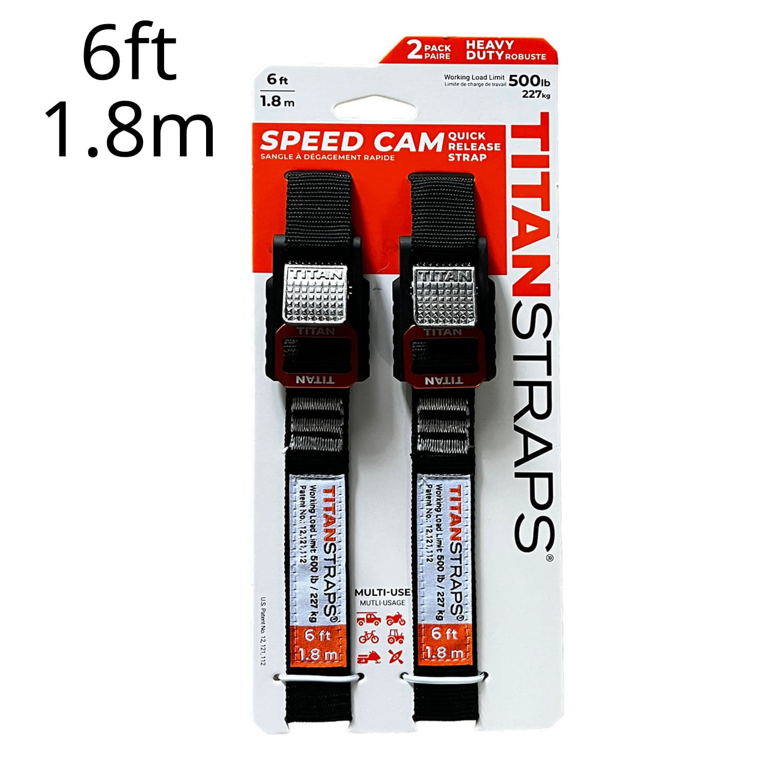TITAN STRAPS(タイタンストラップ ) メタルスピードカム 2PACK 6ft/1.8