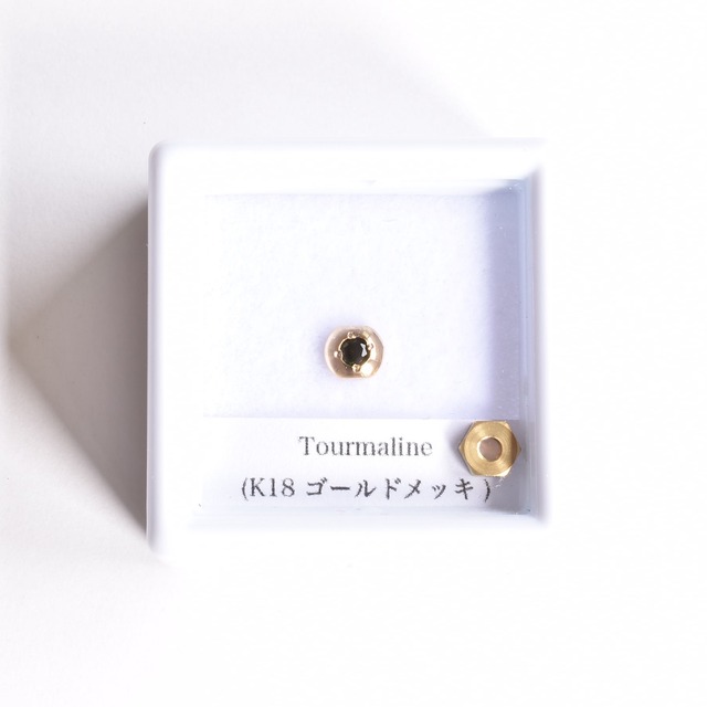 （色石）K18金メッキ　ネジ式サウンドストーン2.0mm